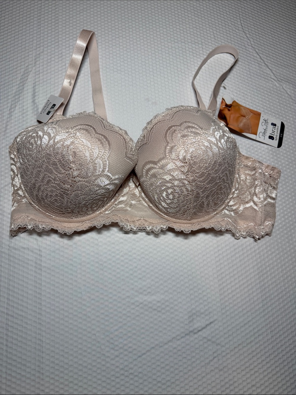 Rene Rofe Nude Lace Longline Push-Up Bra